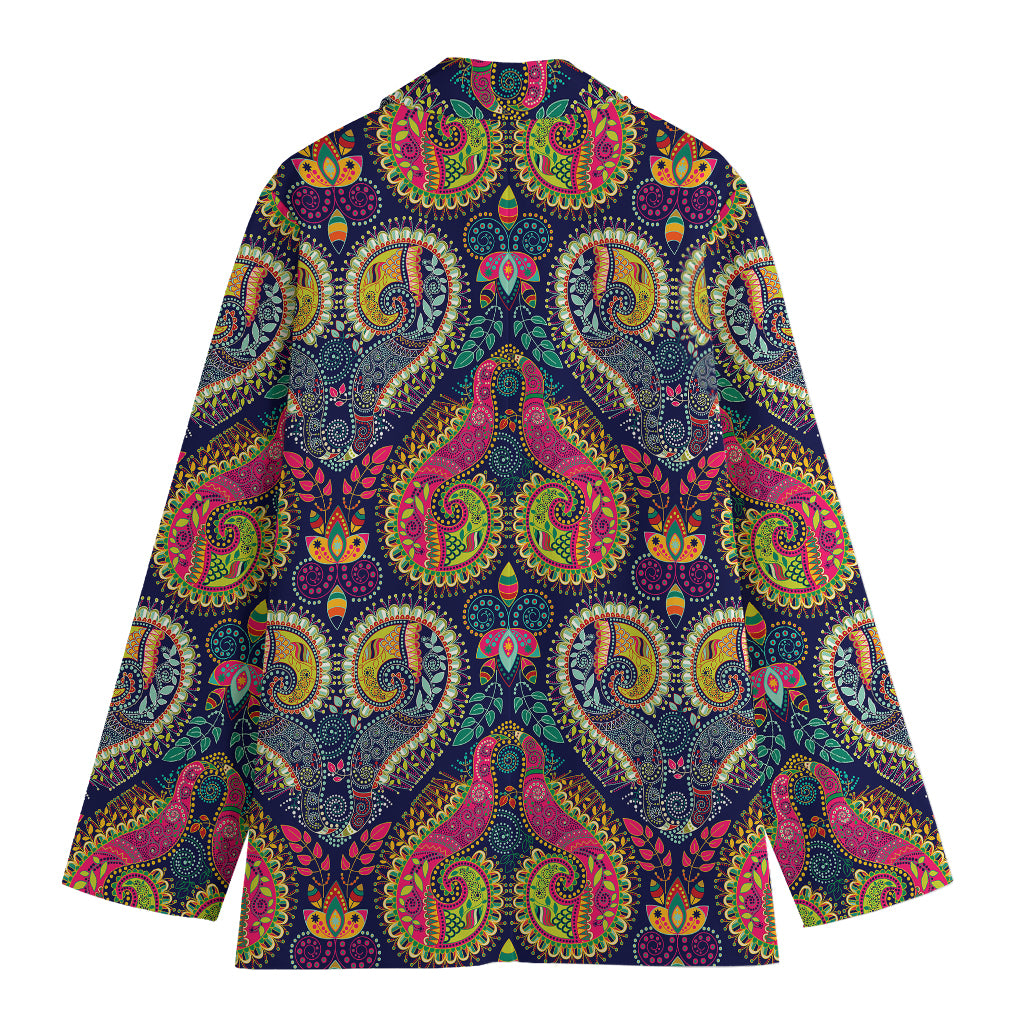 Colorful Boho Paisley Pattern Print Women's Blazer