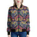 Colorful Boho Paisley Pattern Print Women's Bomber Jacket