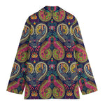 Colorful Boho Paisley Pattern Print Women's Cotton Blazer