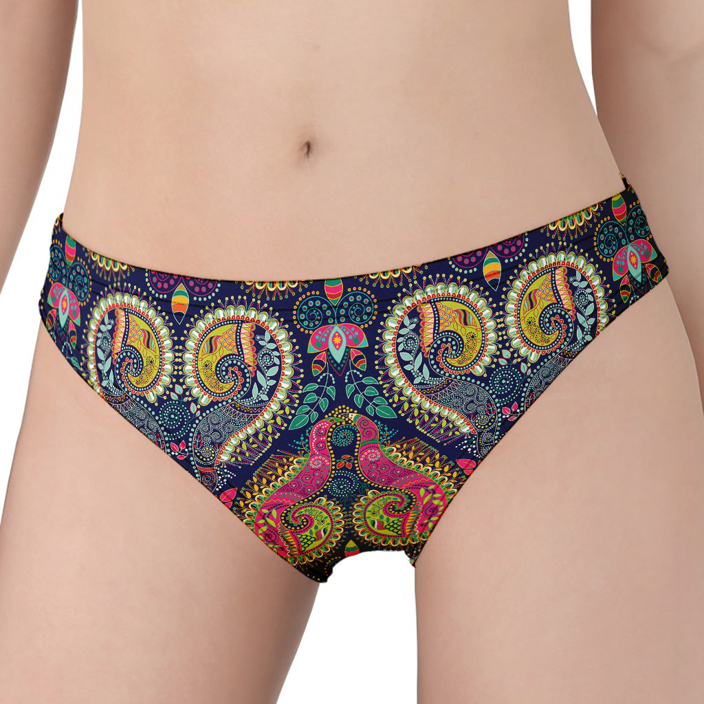 Colorful Boho Paisley Pattern Print Women's Panties