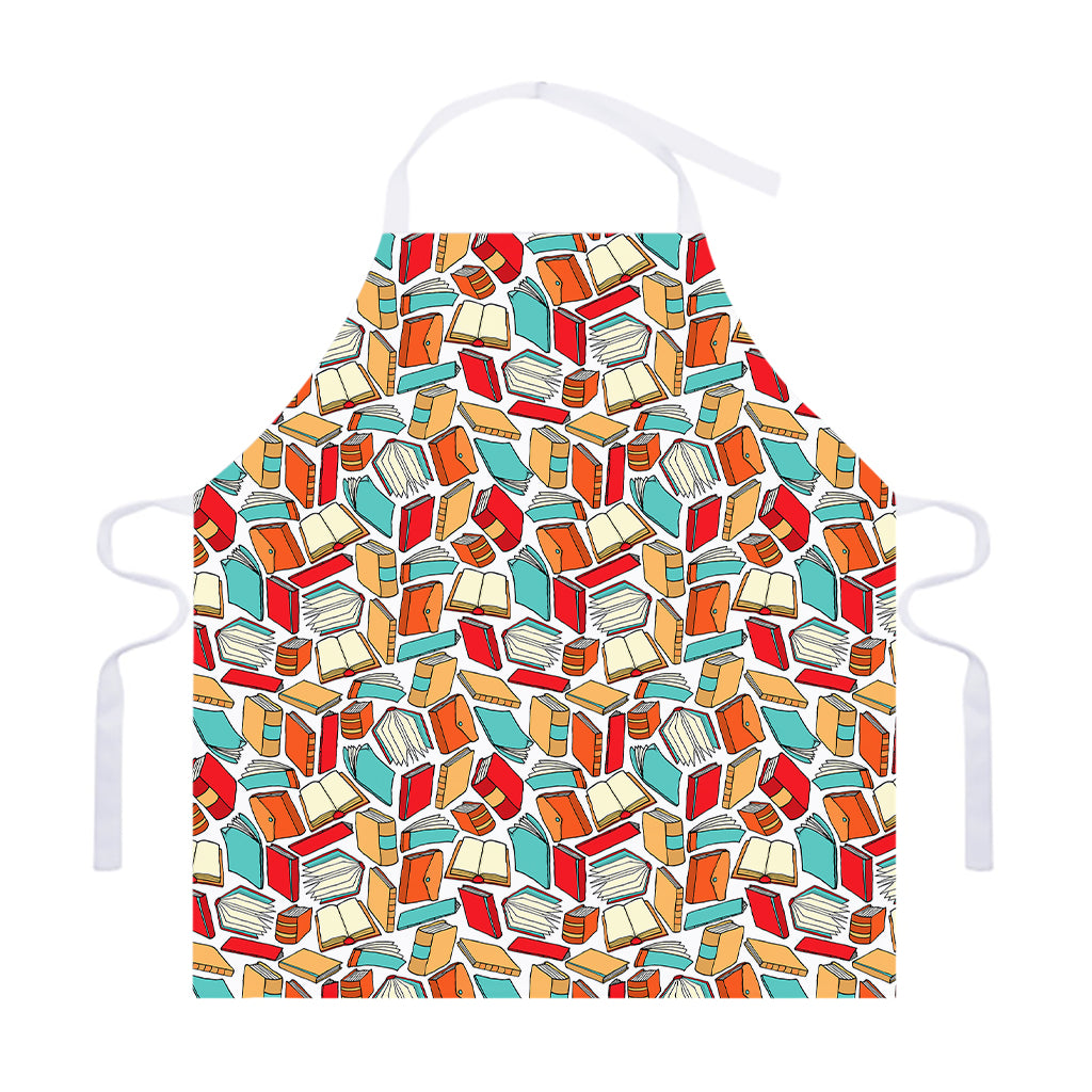 Colorful Books Pattern Print Adjustable Apron