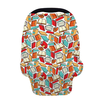 Colorful Books Pattern Print Baby Seat Cover