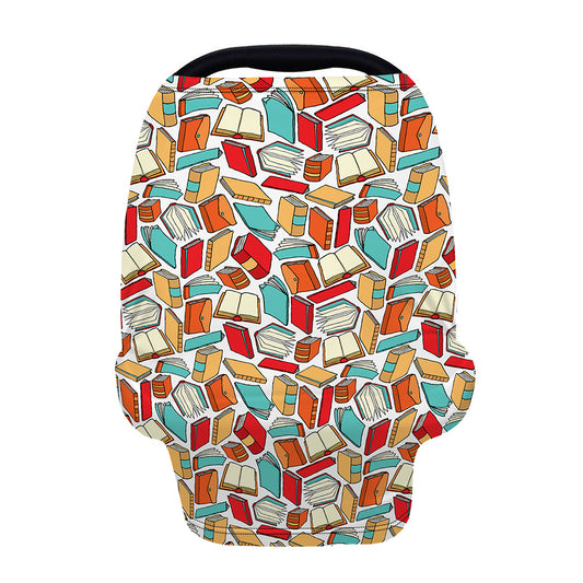Colorful Books Pattern Print Baby Seat Cover