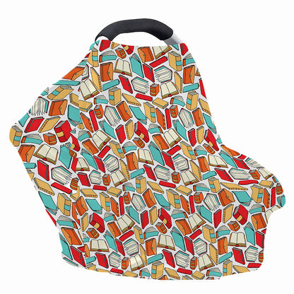Colorful Books Pattern Print Baby Seat Cover