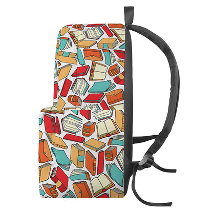 Colorful Books Pattern Print Backpack