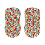 Colorful Books Pattern Print Bar Stool Covers