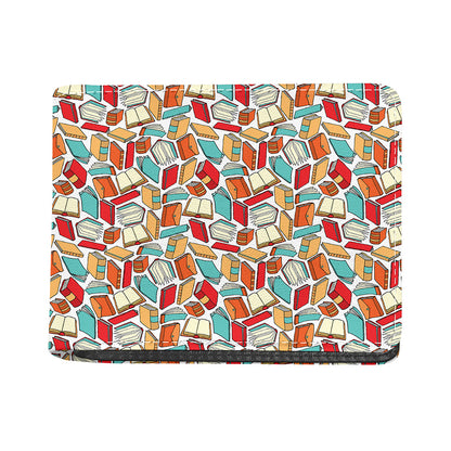 Colorful Books Pattern Print Bifold Wallet
