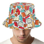 Colorful Books Pattern Print Bucket Hat