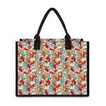 Colorful Books Pattern Print Canvas Tote Bag