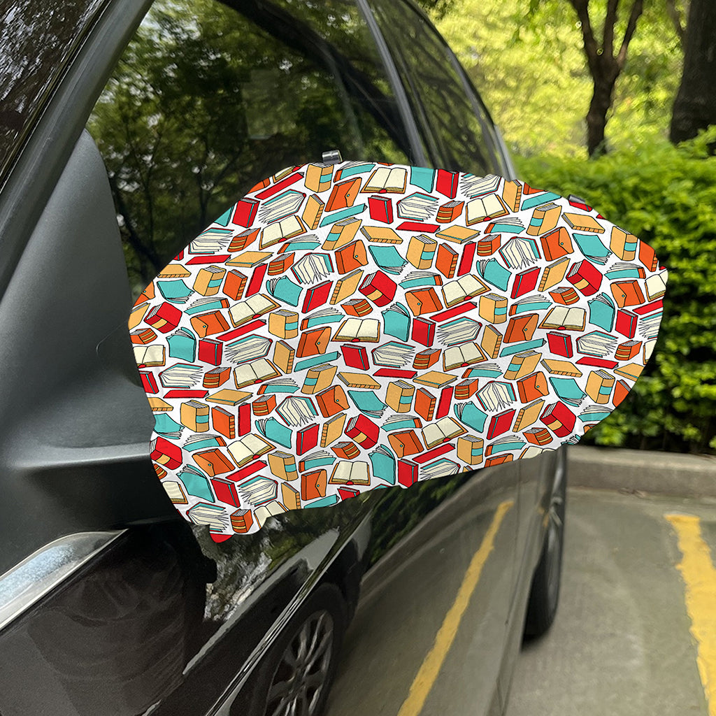 Colorful Books Pattern Print Car Side Mirror Covers