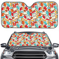 Colorful Books Pattern Print Car Windshield Sun Shade