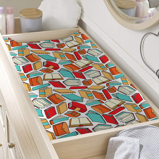 Colorful Books Pattern Print Changing Pad Cover
