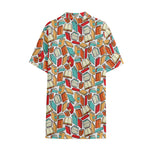 Colorful Books Pattern Print Cotton Hawaiian Shirt