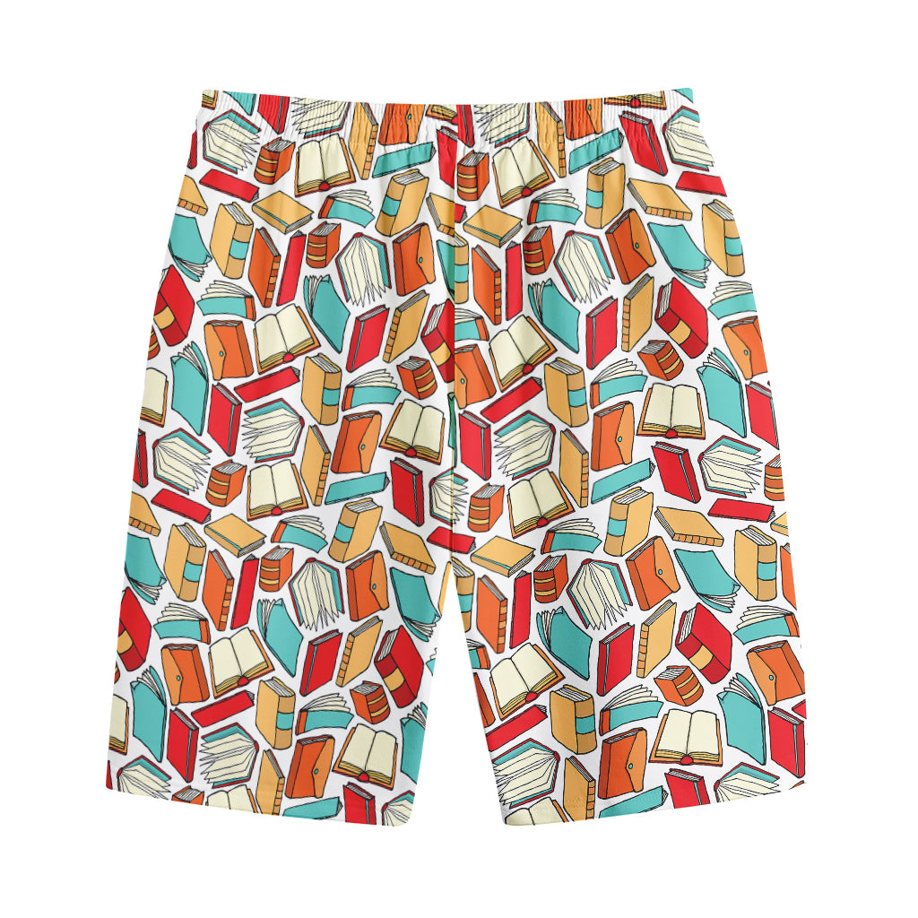 Colorful Books Pattern Print Cotton Shorts