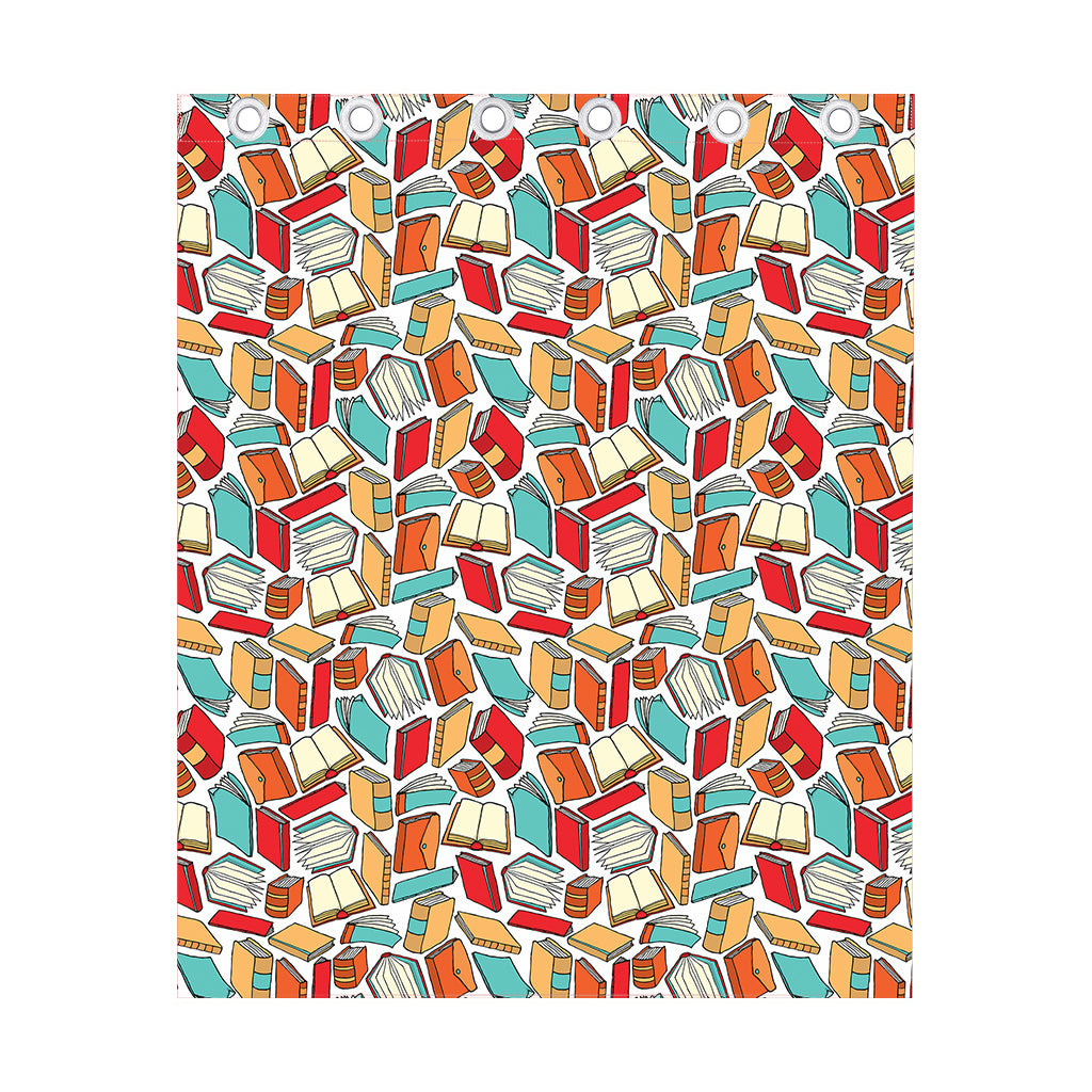 Colorful Books Pattern Print Curtain