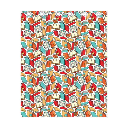 Colorful Books Pattern Print Curtain