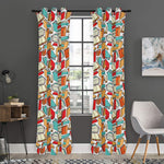 Colorful Books Pattern Print Curtain