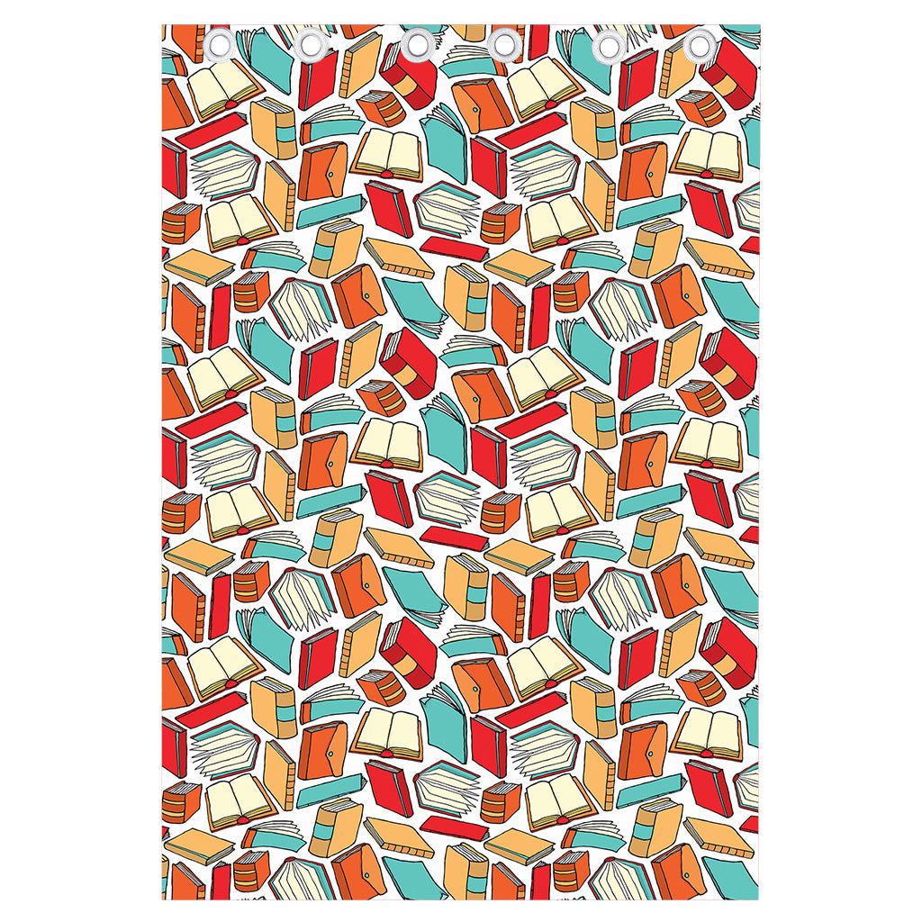 Colorful Books Pattern Print Curtain