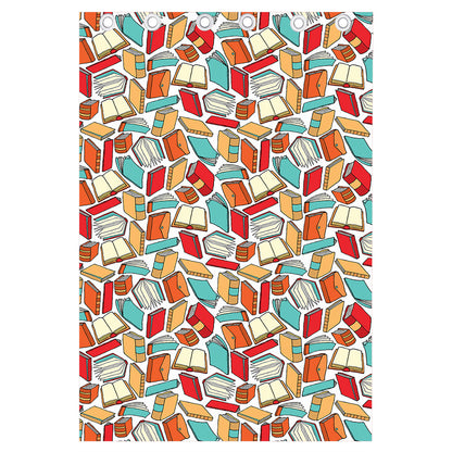 Colorful Books Pattern Print Curtain
