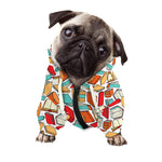 Colorful Books Pattern Print Dog Zip Up Hoodie
