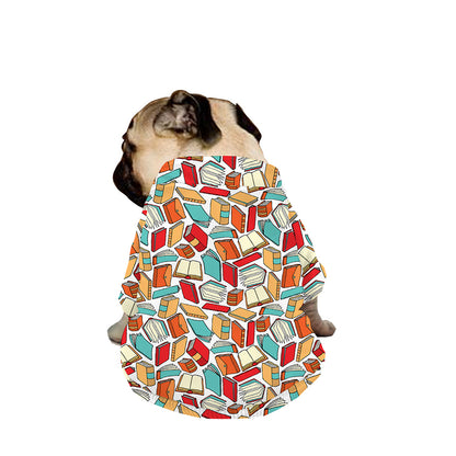 Colorful Books Pattern Print Dog Zip Up Jacket