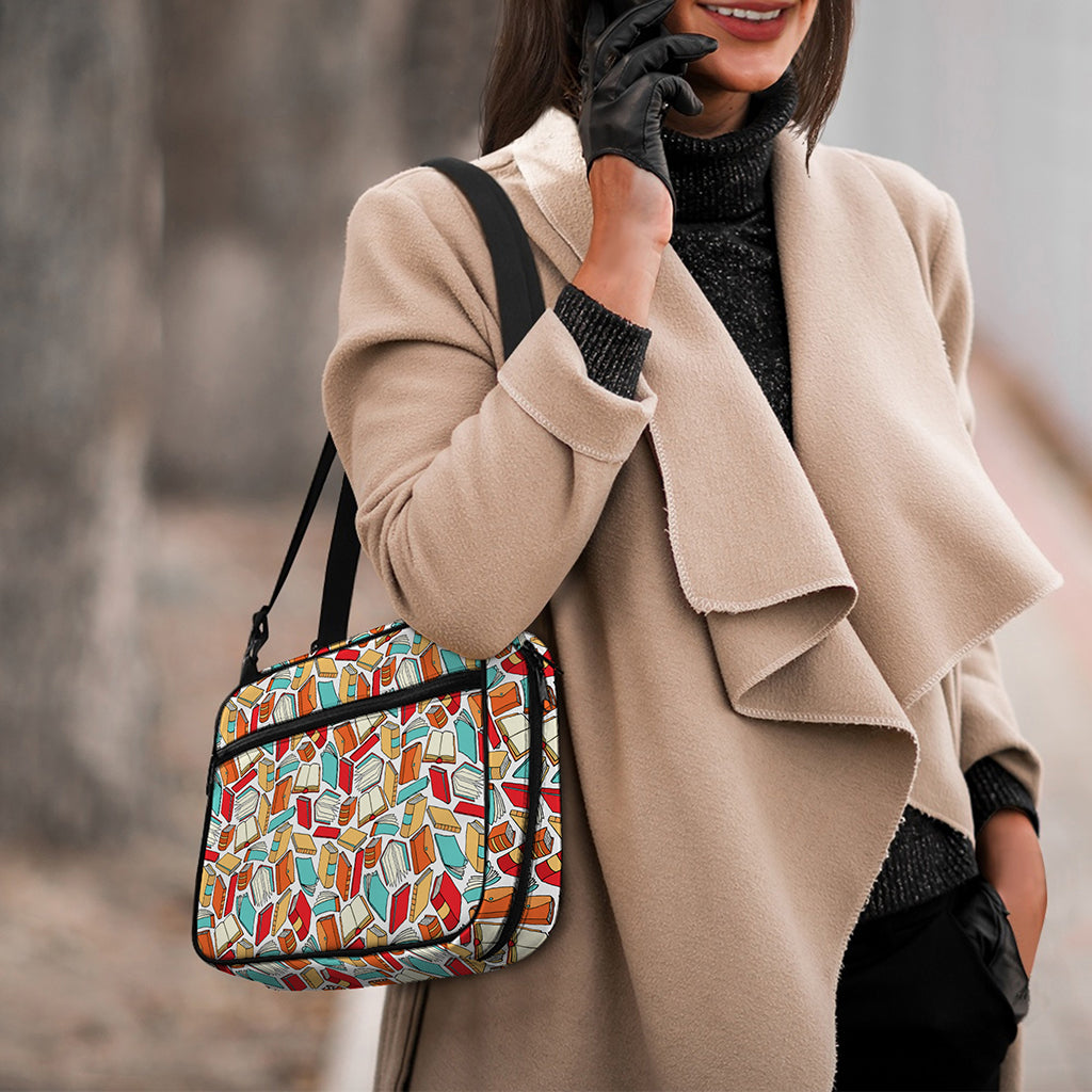 Colorful Books Pattern Print Double Strap Bible Bag
