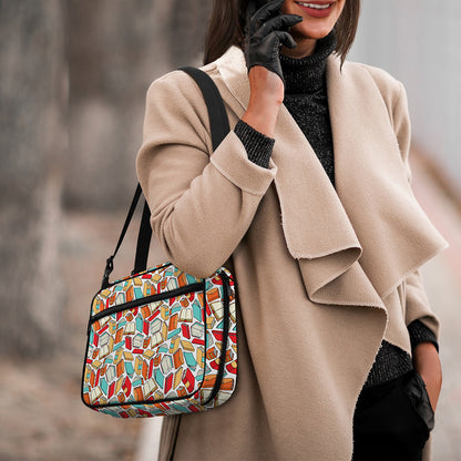 Colorful Books Pattern Print Double Strap Bible Bag