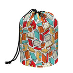 Colorful Books Pattern Print Drawstring Makeup Bag
