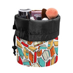 Colorful Books Pattern Print Drawstring Makeup Bag