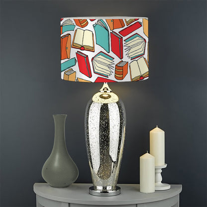 Colorful Books Pattern Print Drum Lamp Shade