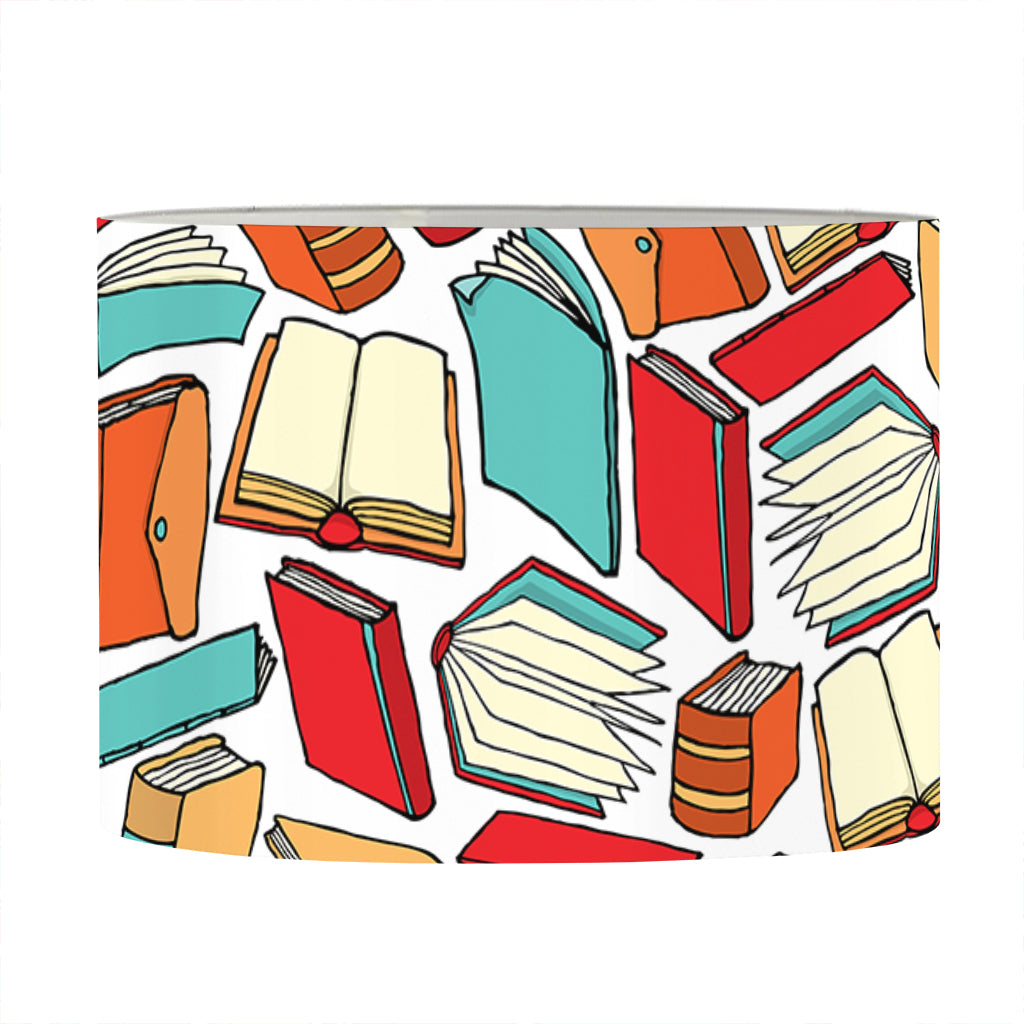 Colorful Books Pattern Print Drum Lamp Shade