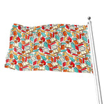 Colorful Books Pattern Print Flag