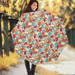 Colorful Books Pattern Print Foldable Umbrella