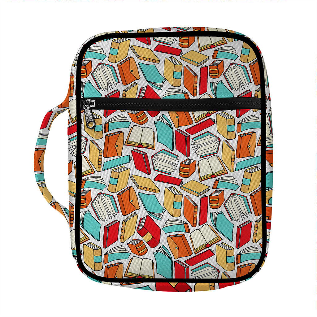 Colorful Books Pattern Print Front Pocket Bible Bag