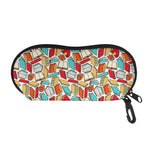 Colorful Books Pattern Print Glasses Case