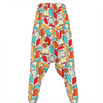Colorful Books Pattern Print Hammer Pants