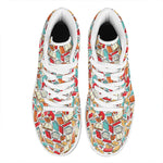 Colorful Books Pattern Print High Top Leather Sneakers