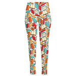 Colorful Books Pattern Print High-Waisted Pocket Leggings