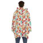 Colorful Books Pattern Print Hoodie Blanket