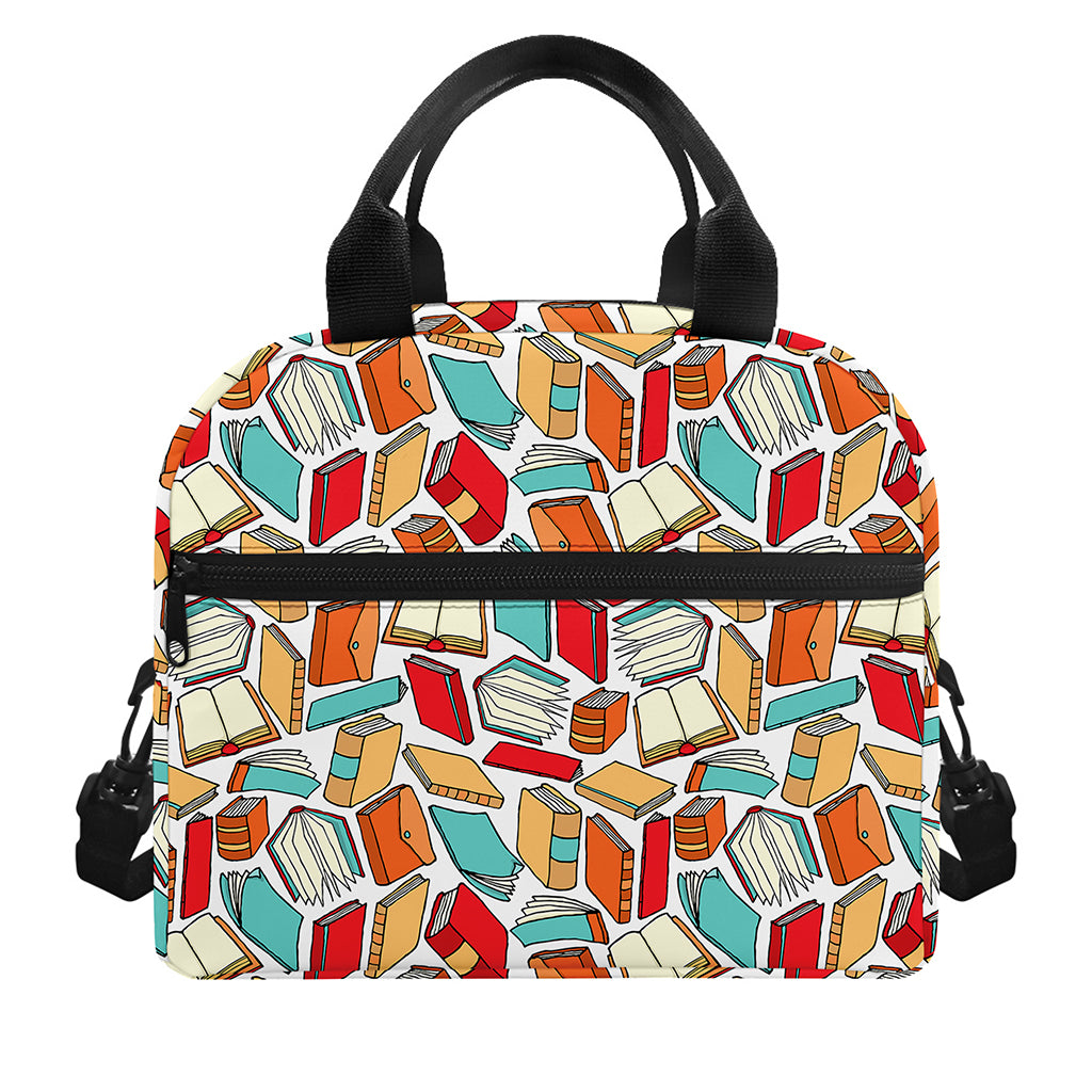 Colorful Books Pattern Print Insulated Lunch Bag
