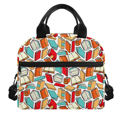 Colorful Books Pattern Print Insulated Lunch Bag