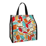 Colorful Books Pattern Print Insulated Lunch Tote