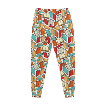 Colorful Books Pattern Print Jogger Pants