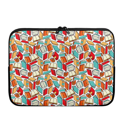 Colorful Books Pattern Print Laptop Sleeve