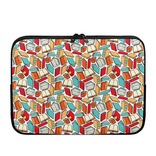Colorful Books Pattern Print Laptop Sleeve