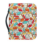 Colorful Books Pattern Print Leather Bible Cover