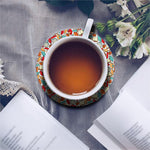 Colorful Books Pattern Print Leather Coaster Set