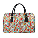 Colorful Books Pattern Print Leather Duffle Bag