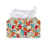 Colorful Books Pattern Print Leather Tissue Box Cover
