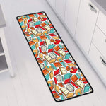 Colorful Books Pattern Print Long Kitchen Mat